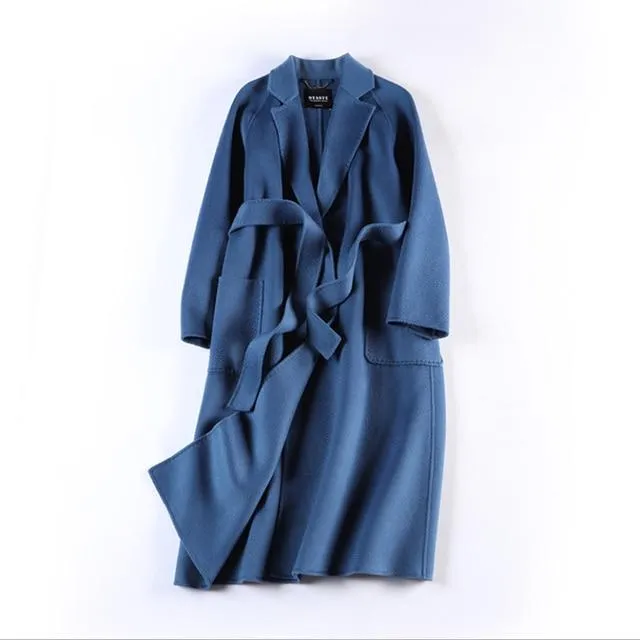 Water Ripple Double-Sided Cashmere Coat