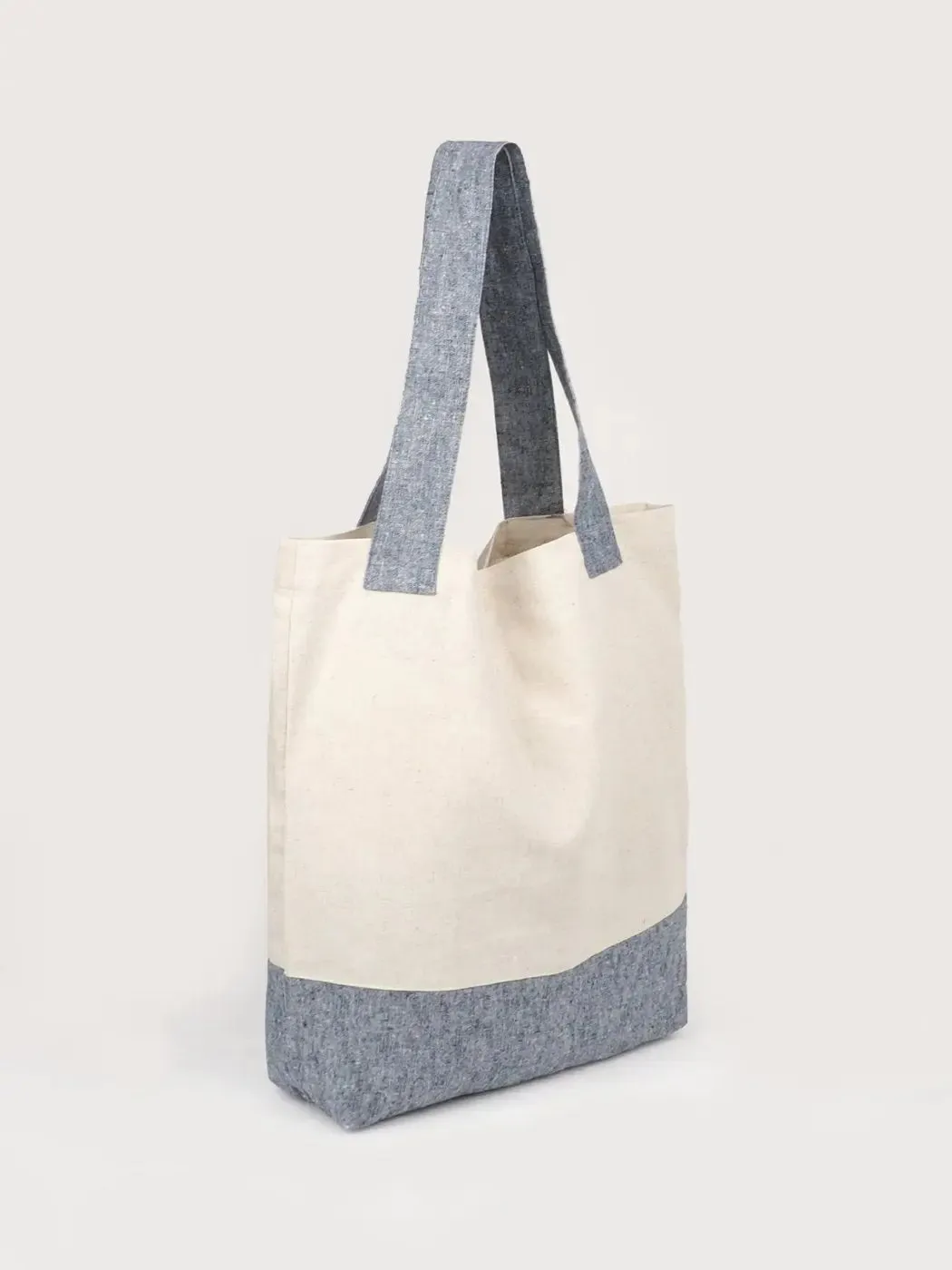 White & Grey Recycled Hemp Tote Bag