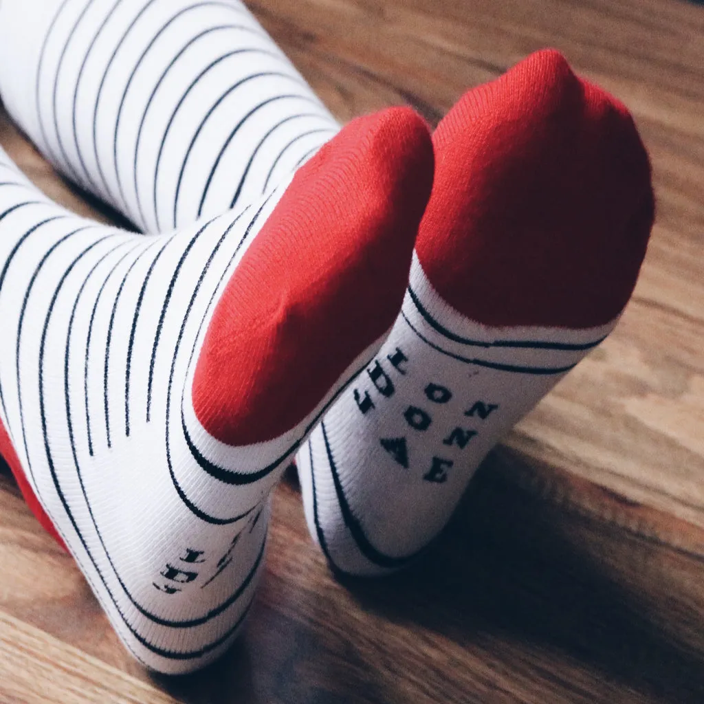 White with Black Stripes Socks