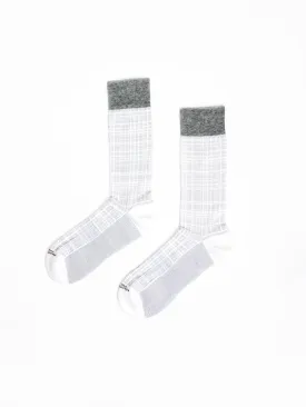 White/Grey Ribbed Socks