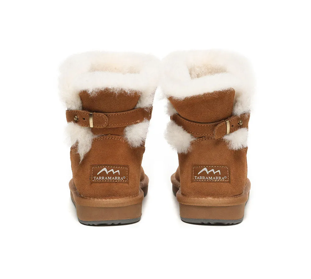 Women Ankle Sheepskin Boots With Adjustable Strap Mariel