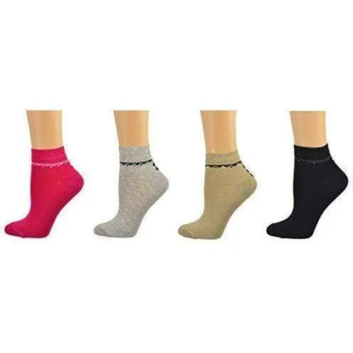 Women's Bamboo Low Cut 4 Pair Pack Multi Color Socks