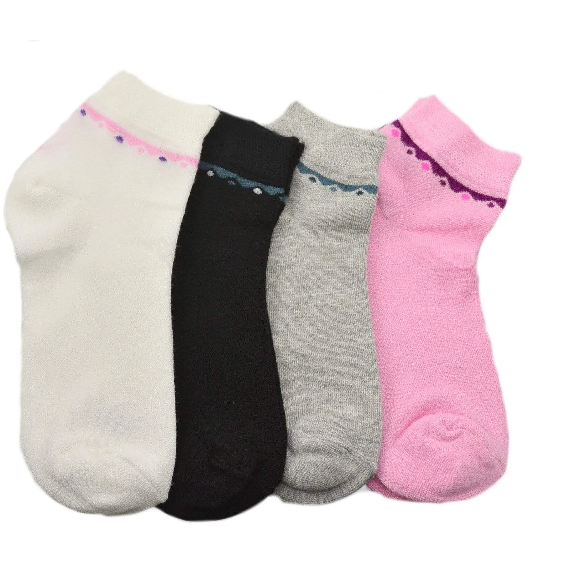 Women's Bamboo Low Cut 4 Pair Pack Multi Color Socks