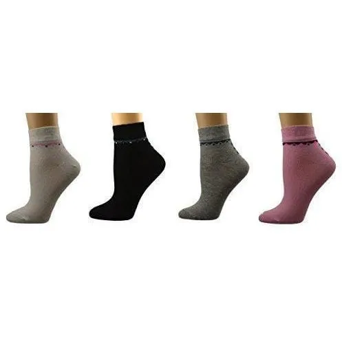 Women's Bamboo Low Cut 4 Pair Pack Multi Color Socks