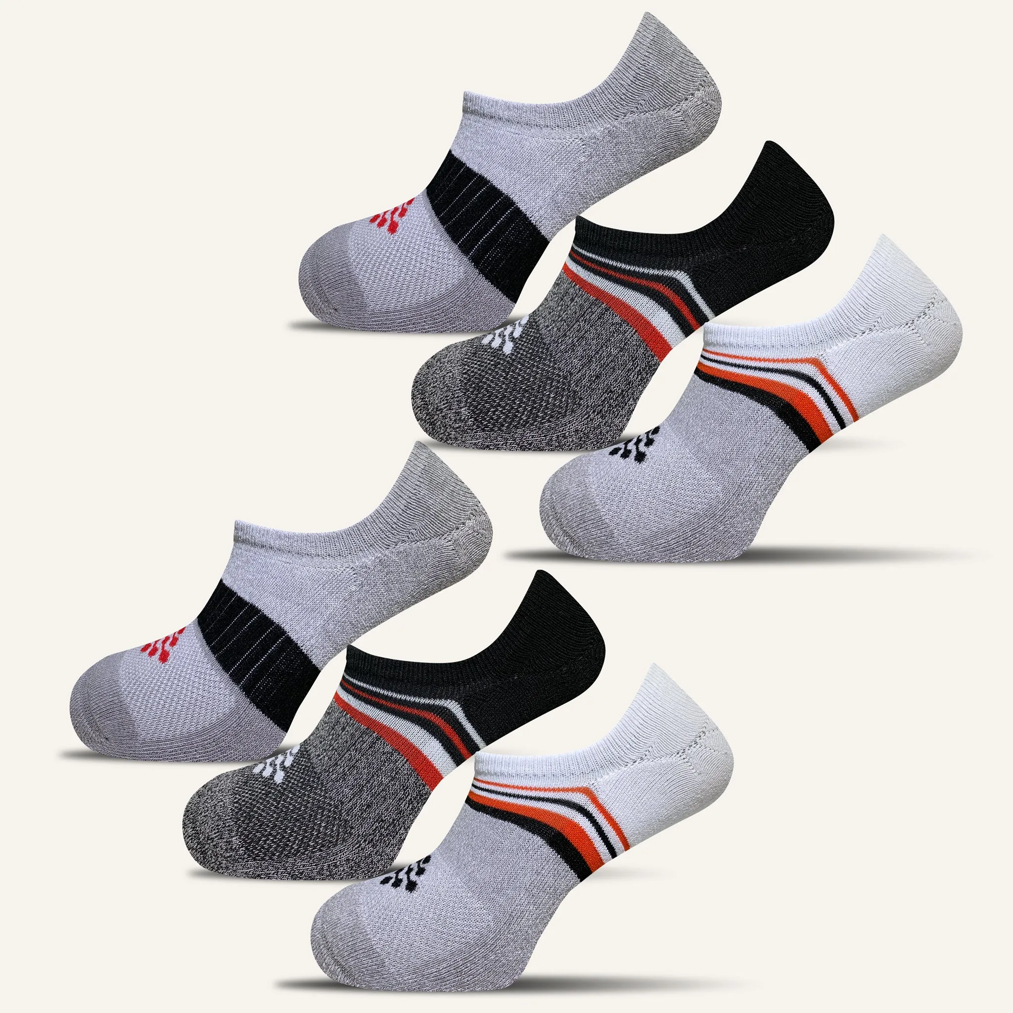 Women's Hidden No Show Socks with heel Tab - 6 Pair