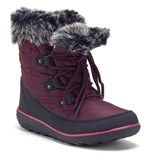 Women's Hike-02 Outdoor Fur Cuff Lace-Up Quilted Winter Snow Boots