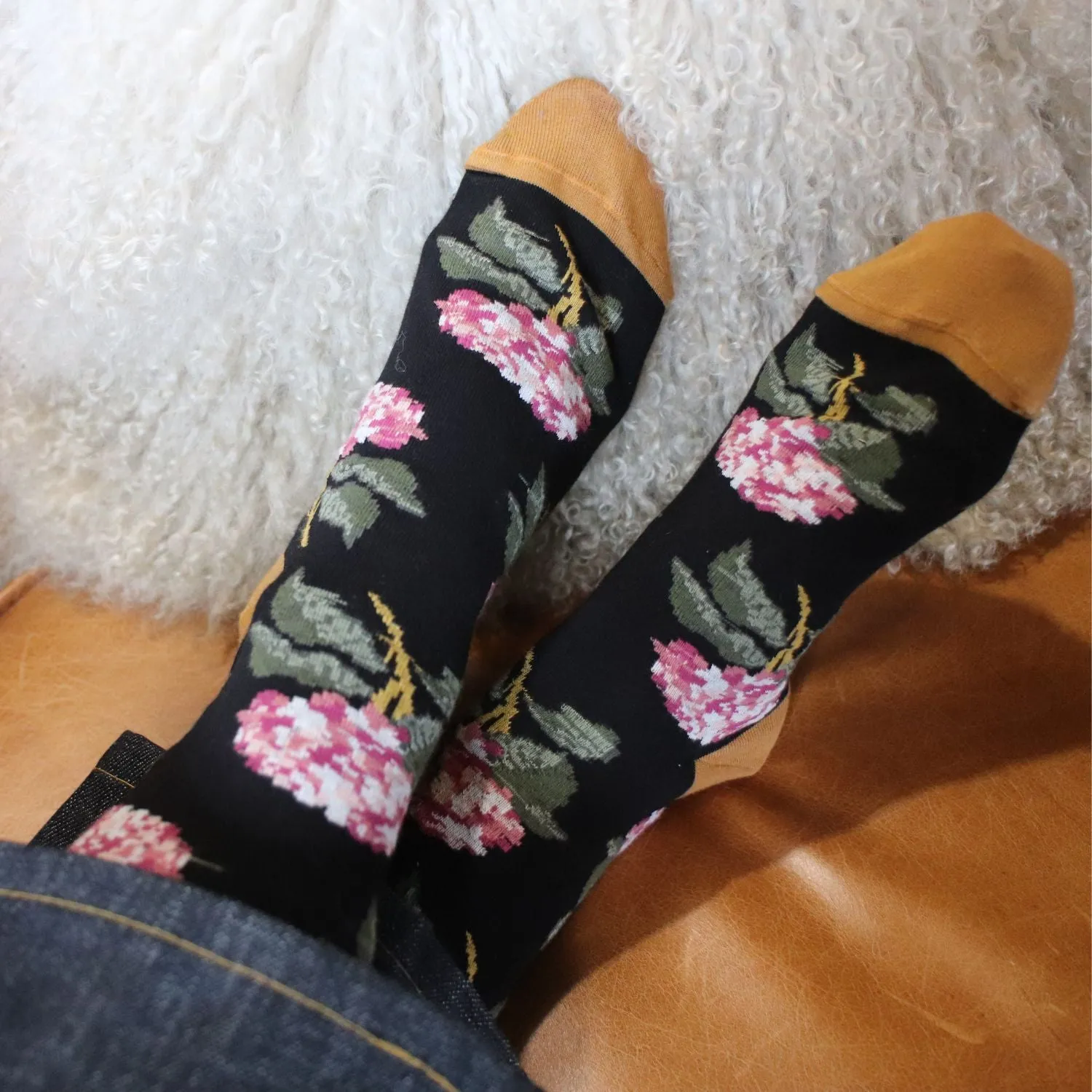 Women's Hydrangea Cotton Socks