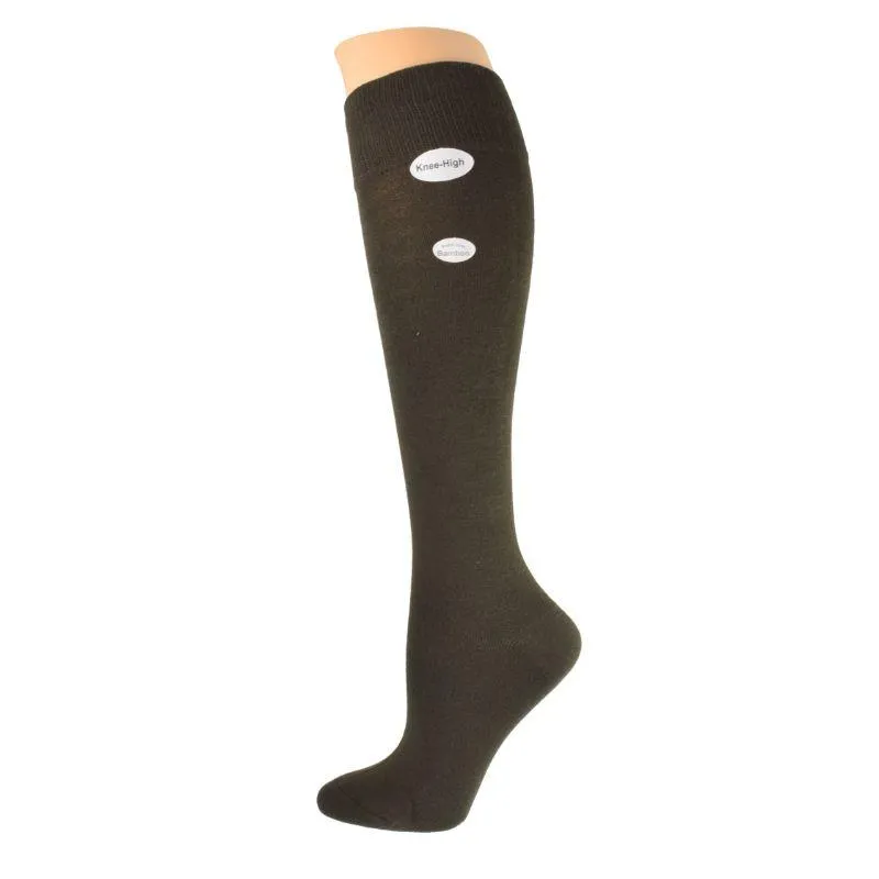 Women's Knee High Socks, Women's Classic Flat Knit Bamboo Knee Hi Socks, 2 pair Pack