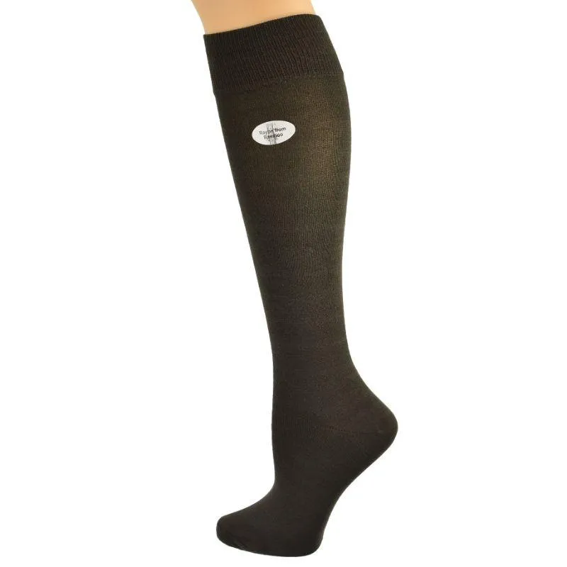 Women's Knee High Socks, Women's Classic Flat Knit Bamboo Knee Hi Socks, 2 pair Pack