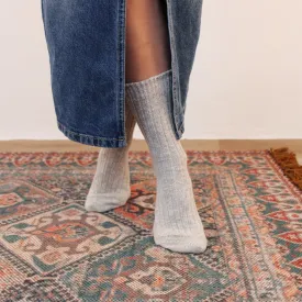 Women's Silver Marl Cotton Socks