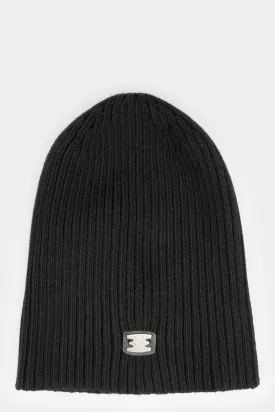 Wool blend beanie, Black