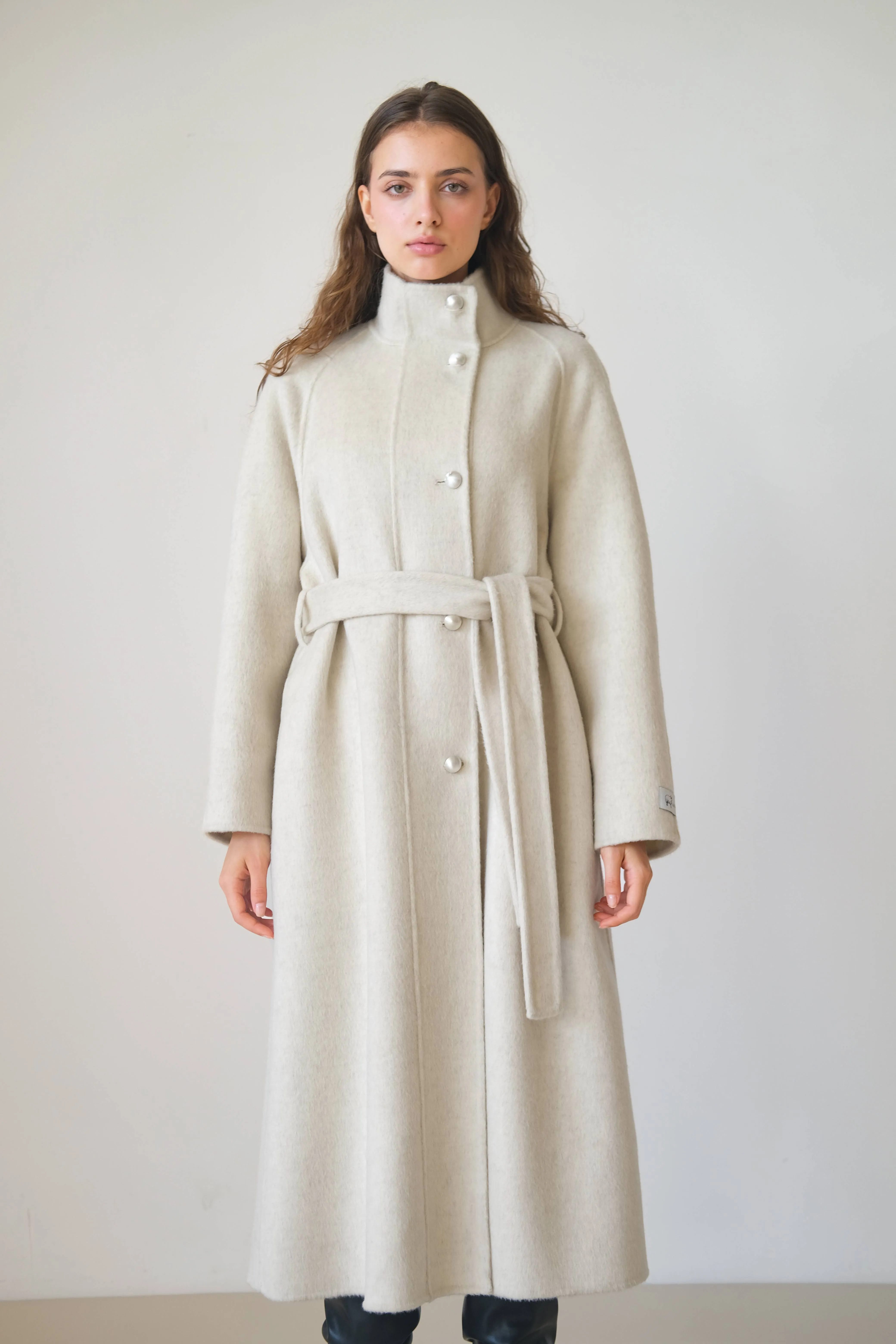 Wool Coat With Belt