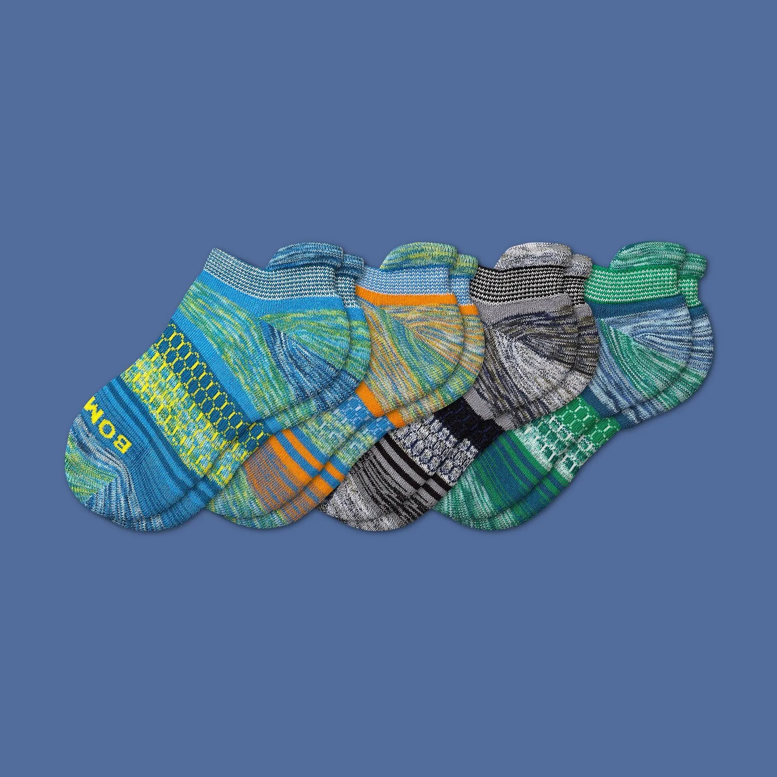 Youth Brush Stripe Ankle Sock 4-Pack