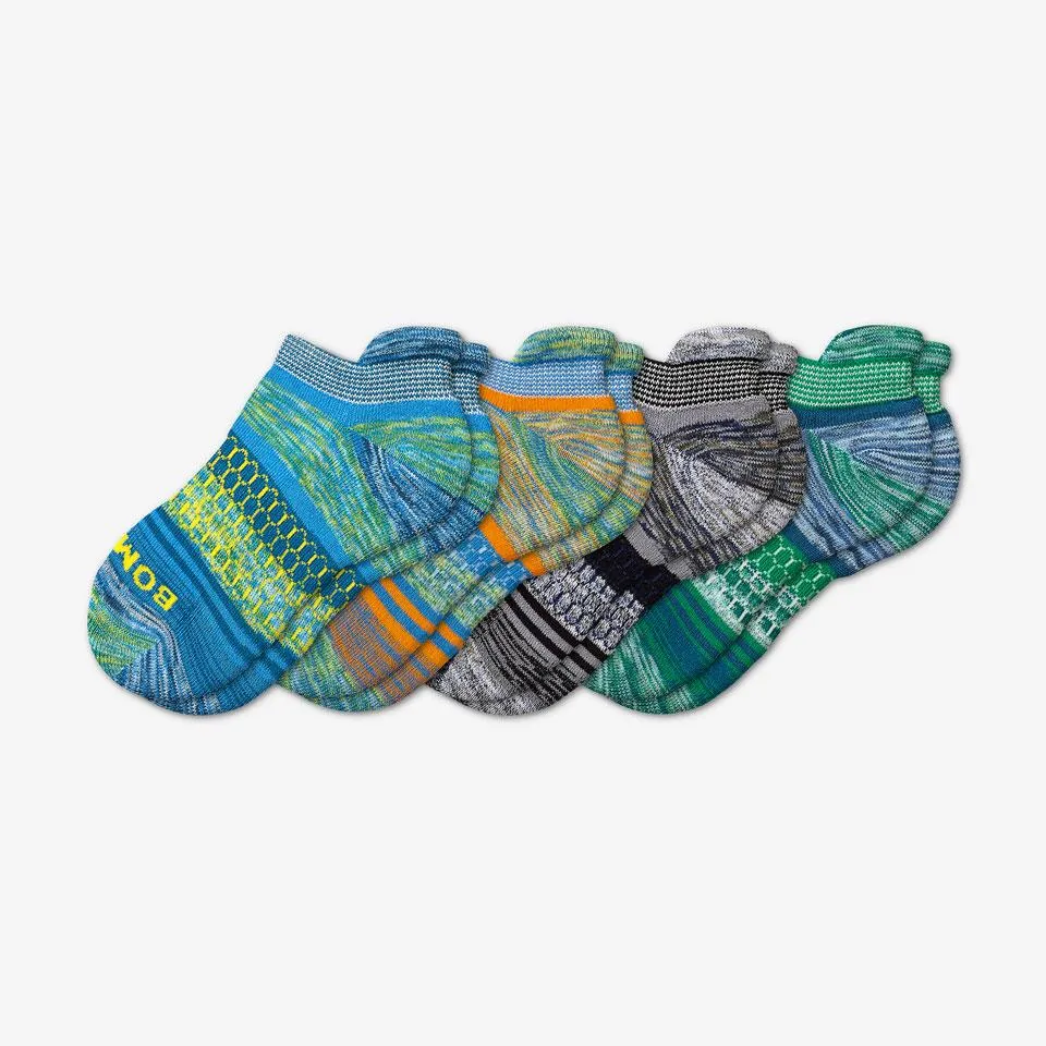 Youth Brush Stripe Ankle Sock 4-Pack