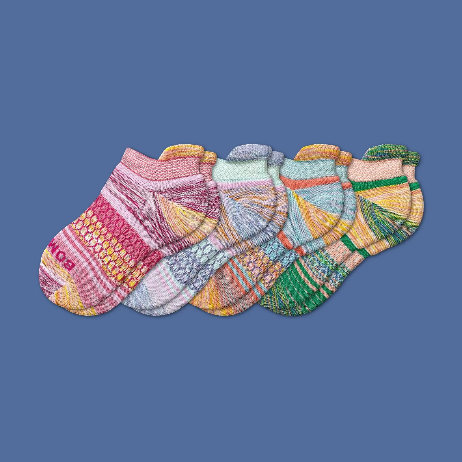 Youth Brush Stripe Ankle Sock 4-Pack