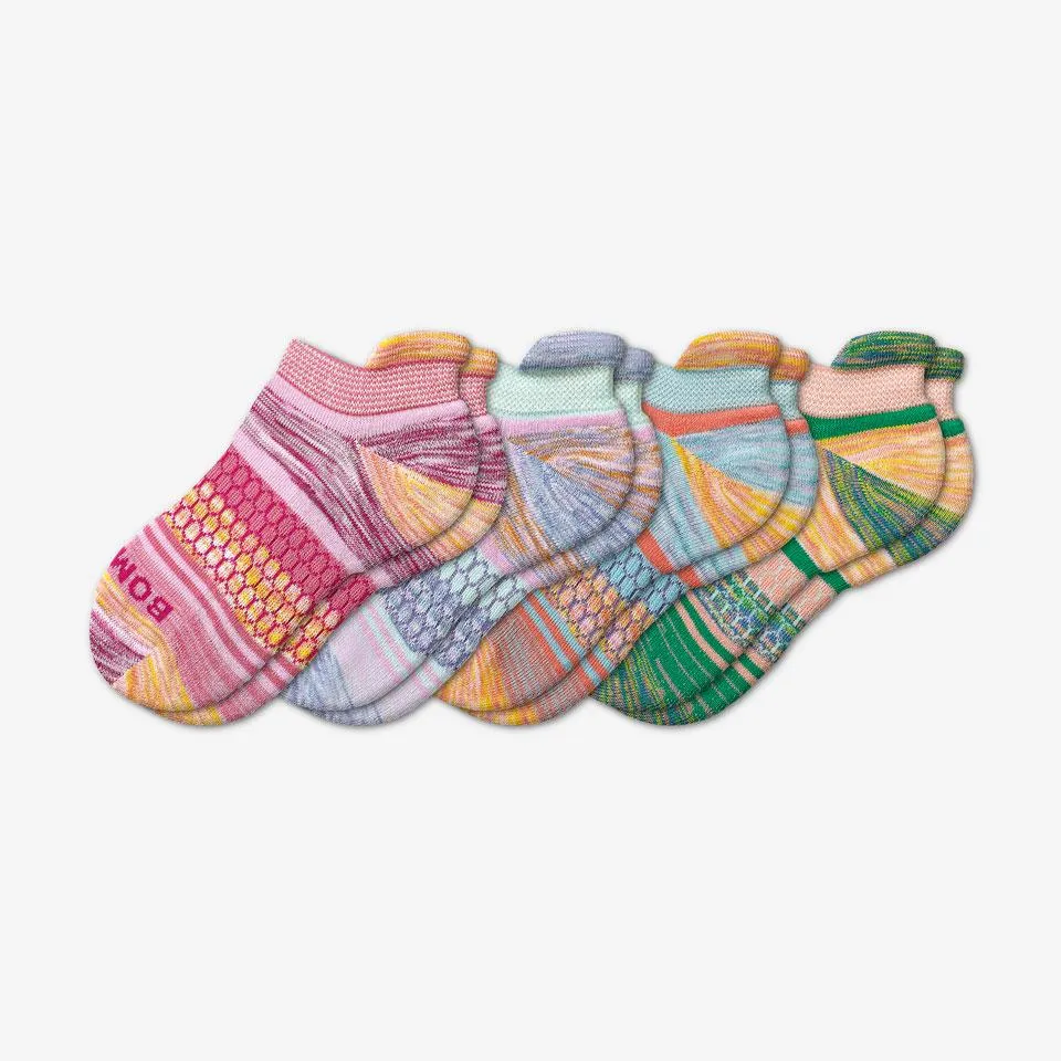 Youth Brush Stripe Ankle Sock 4-Pack