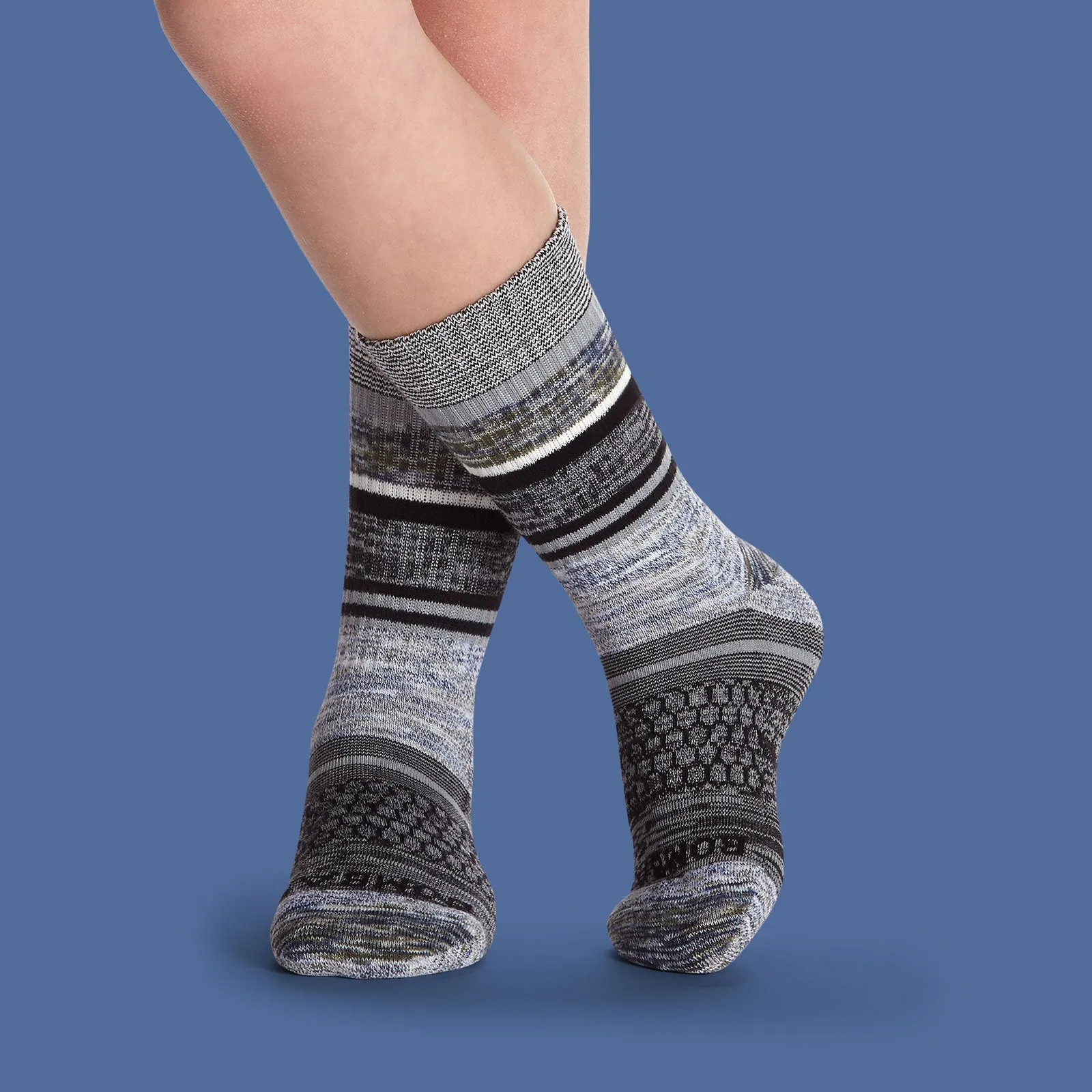 Youth Brush Stripe Calf & Ankle Sock 8-Pack